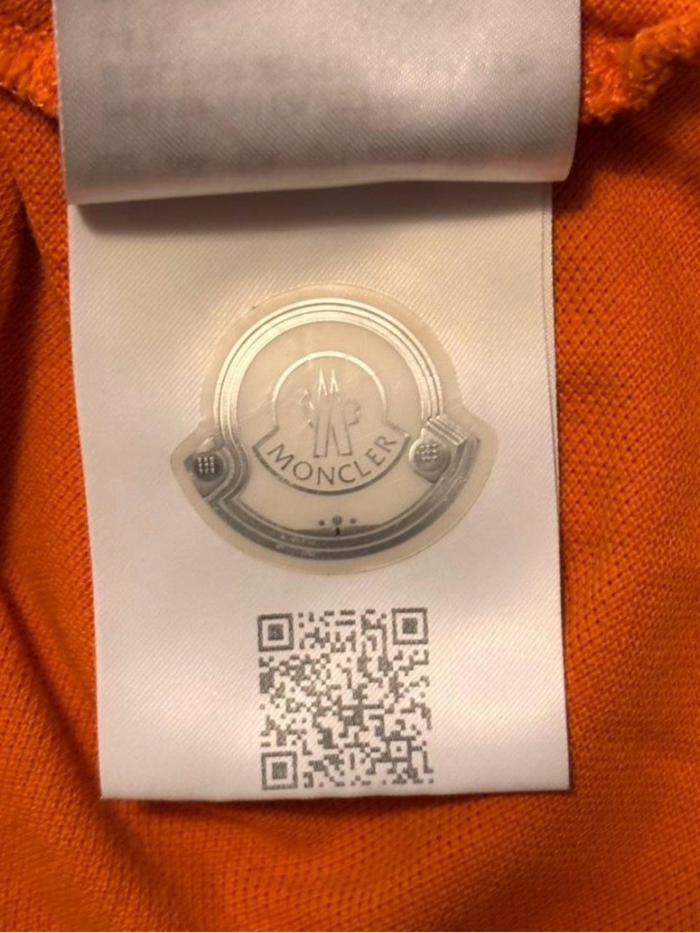 Moncler Polo Men’s Maglia Orange Short-Sleeve Polo with White Trim - Picture 6 of 8